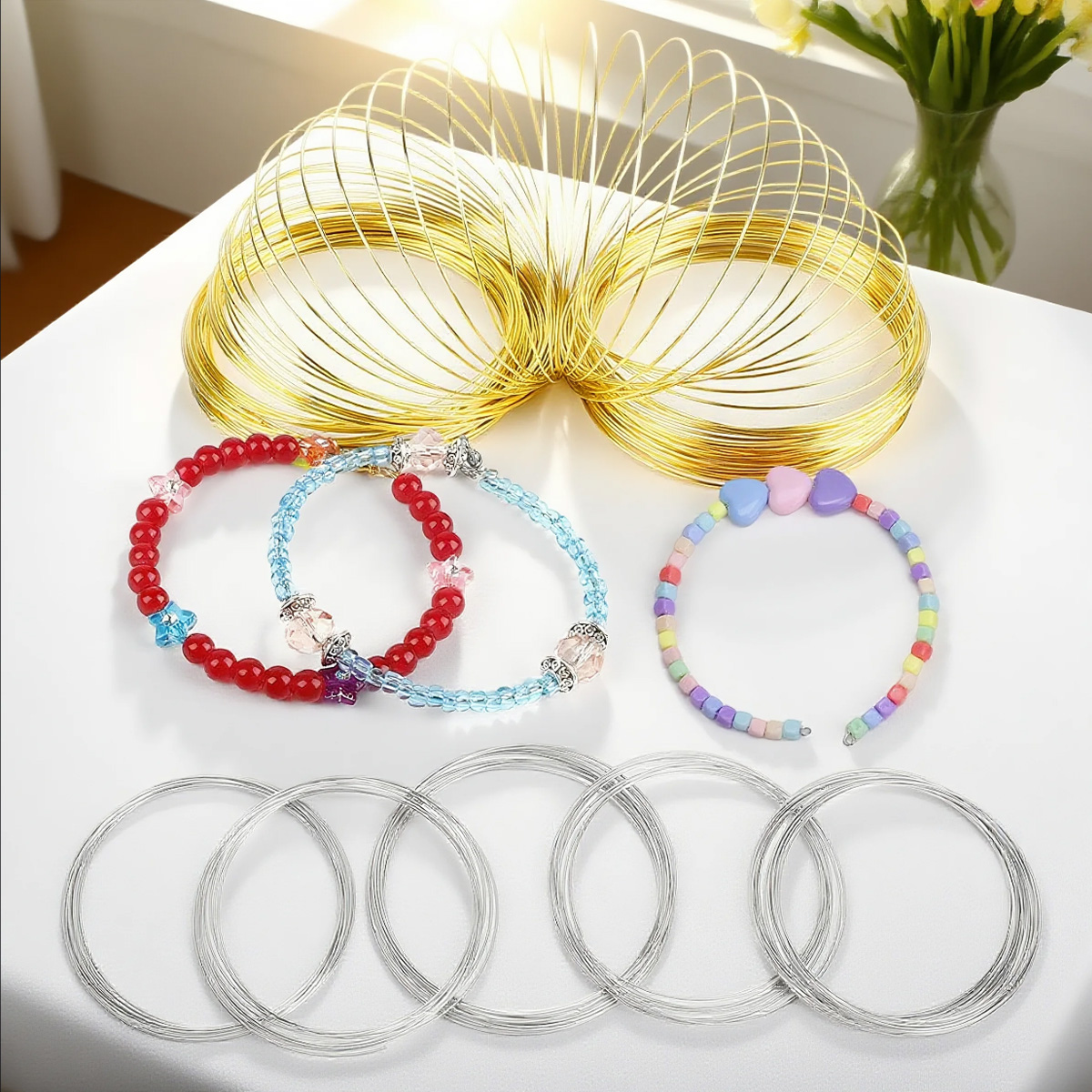 Memory Wire Bracelet - Fil Mémoire en Acier Inoxydable 0,6mm