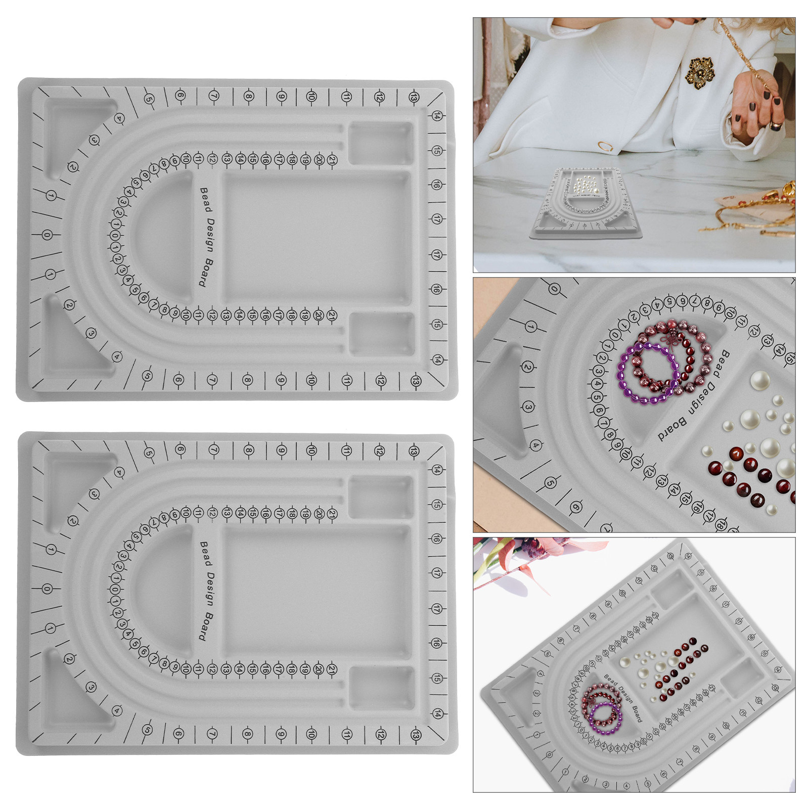 Jewelry Making With Beads - Lot de 2 plateaux de conception